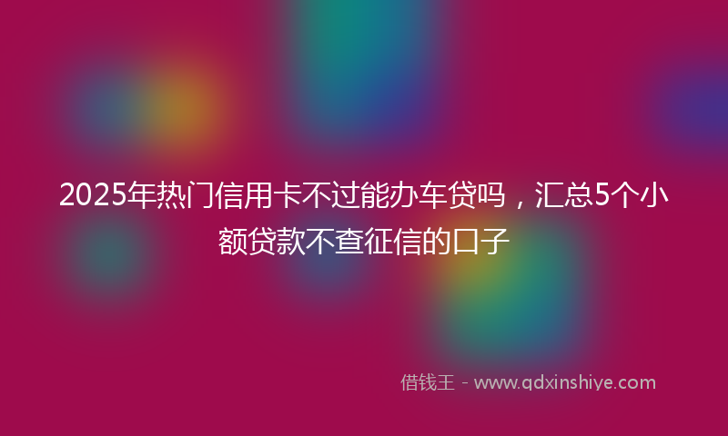 2025年热门信用卡不过能办车贷吗，汇总5个小额贷款不查征信的口子