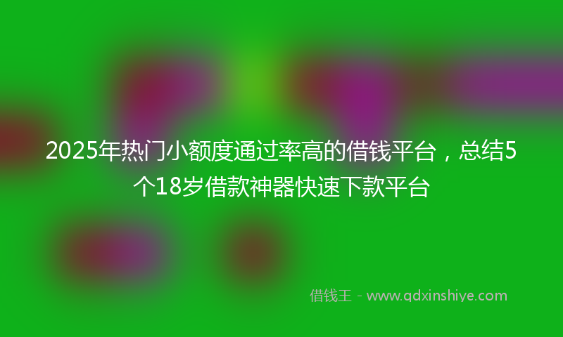 2025年热门小额度通过率高的借钱平台，总结5个18岁借款神器快速下款平台