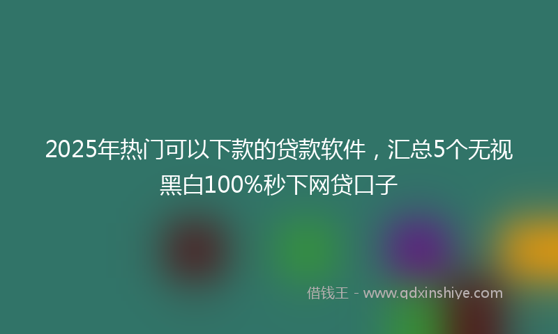 2025年热门可以下款的贷款软件，汇总5个无视黑白100%秒下网贷口子