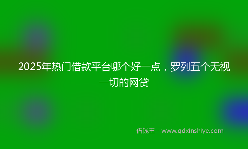 2025年热门借款平台哪个好一点，罗列五个无视一切的网贷