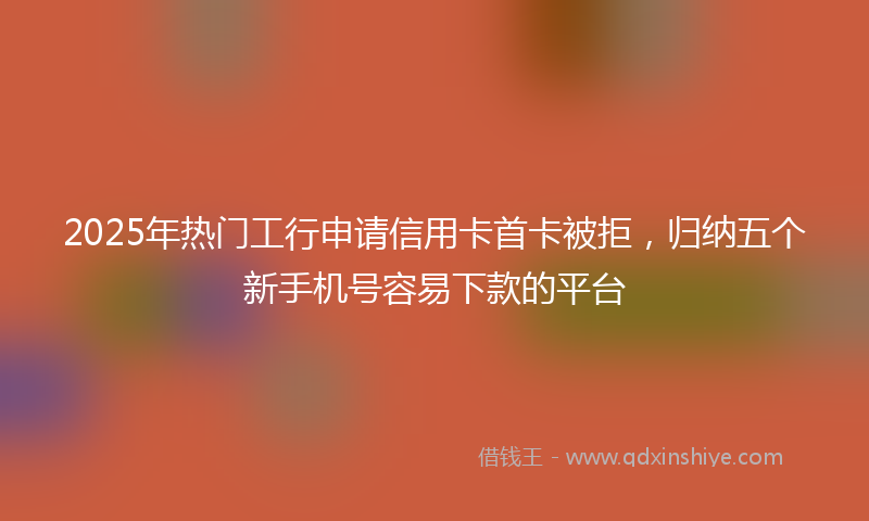 2025年热门工行申请信用卡首卡被拒，归纳五个新手机号容易下款的平台