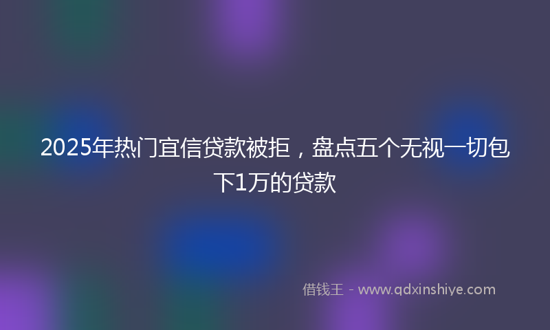 2025年热门宜信贷款被拒，盘点五个无视一切包下1万的贷款