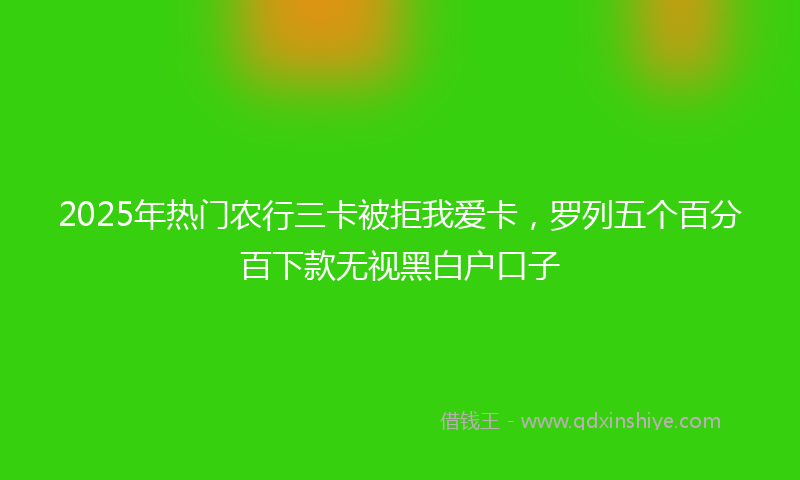 2025年热门农行三卡被拒我爱卡，罗列五个百分百下款无视黑白户口子