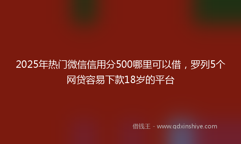 2025年热门微信信用分500哪里可以借，罗列5个网贷容易下款18岁的平台