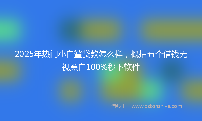 2025年热门小白鲨贷款怎么样，概括五个借钱无视黑白100%秒下软件