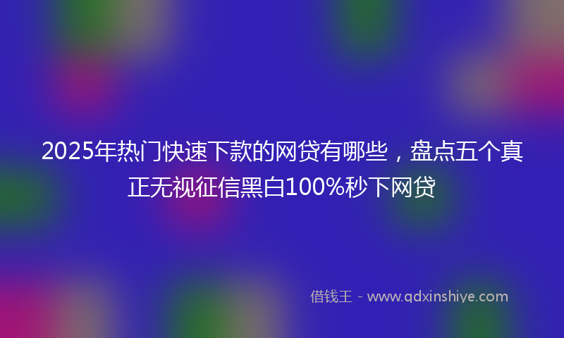 2025年热门快速下款的网贷有哪些，盘点五个真正无视征信黑白100%秒下网贷