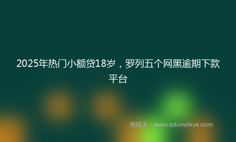 2025年热门小额贷18岁，罗列五个网黑逾期下款平台