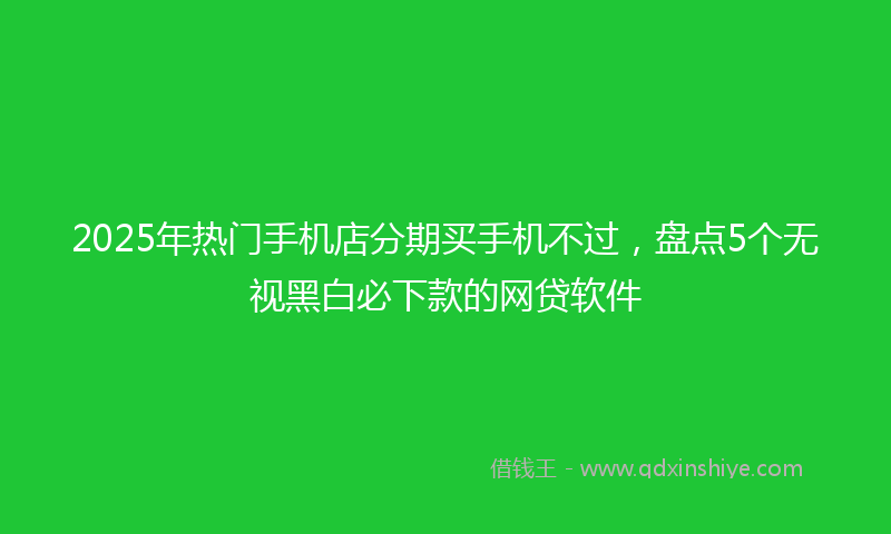 2025年热门手机店分期买手机不过，盘点5个无视黑白必下款的网贷软件