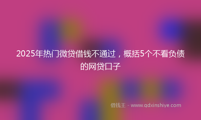 2025年热门微贷借钱不通过，概括5个不看负债的网贷口子