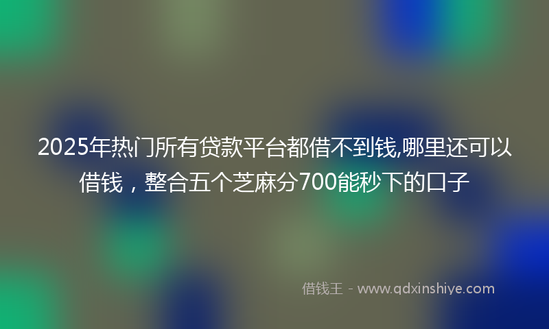 2025年热门所有贷款平台都借不到钱,哪里还可以借钱，整合五个芝麻分700能秒下的口子