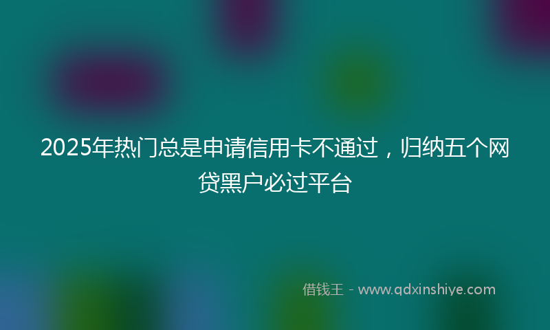 2025年热门总是申请信用卡不通过，归纳五个网贷黑户必过平台
