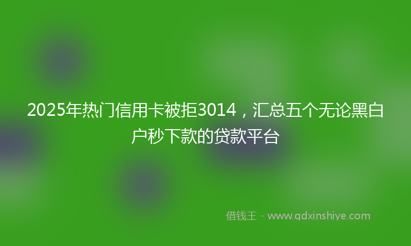 2025年热门信用卡被拒3014，汇总五个无论黑白户秒下款的贷款平台