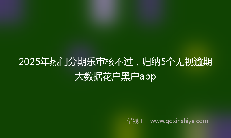 2025年热门分期乐审核不过，归纳5个无视逾期大数据花户黑户app