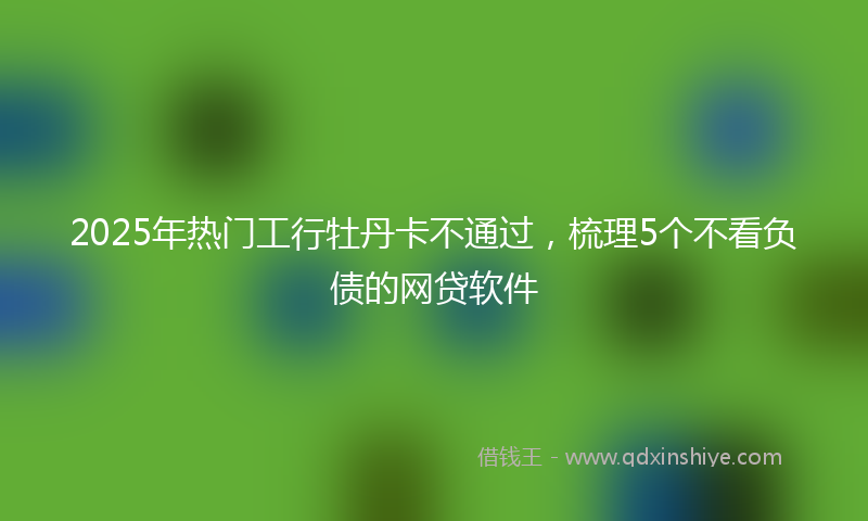 2025年热门工行牡丹卡不通过，梳理5个不看负债的网贷软件