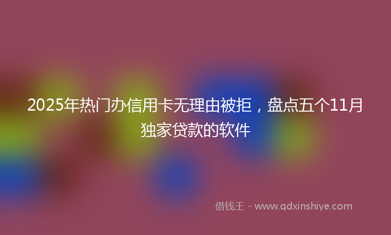2025年热门办信用卡无理由被拒，盘点五个11月独家贷款的软件