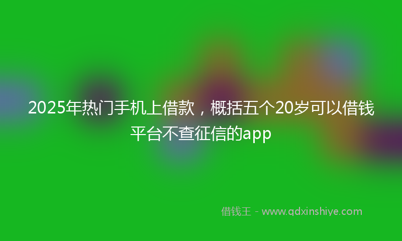 2025年热门手机上借款，概括五个20岁可以借钱平台不查征信的app