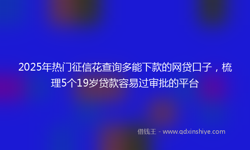 2025年热门征信花查询多能下款的网贷口子，梳理5个19岁贷款容易过审批的平台