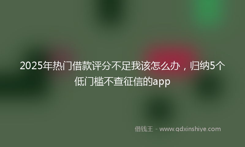 2025年热门借款评分不足我该怎么办，归纳5个低门槛不查征信的app