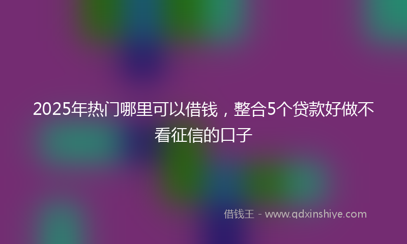 2025年热门哪里可以借钱，整合5个贷款好做不看征信的口子