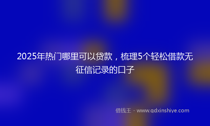 2025年热门哪里可以贷款，梳理5个轻松借款无征信记录的口子