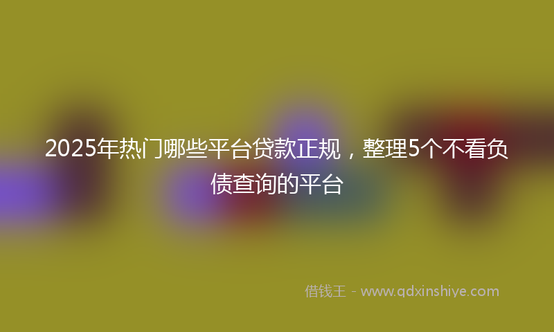 2025年热门哪些平台贷款正规，整理5个不看负债查询的平台