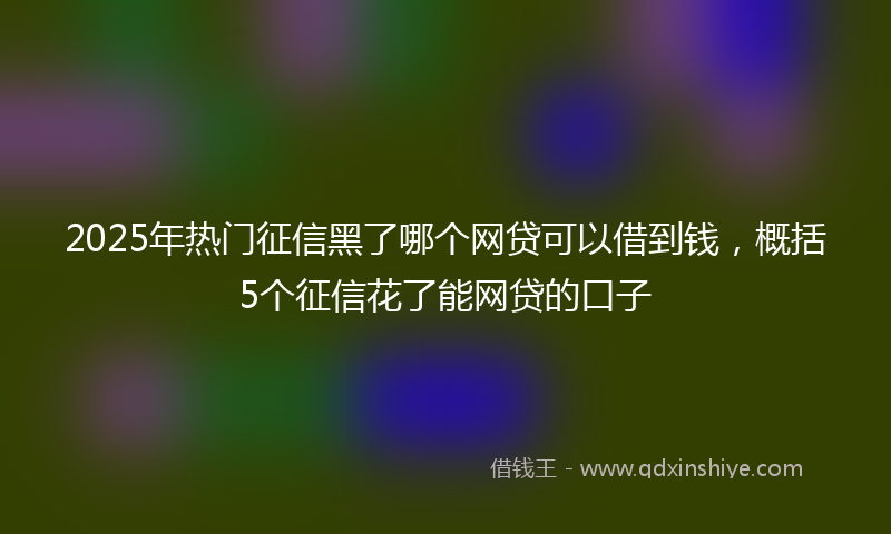2025年热门征信黑了哪个网贷可以借到钱，概括5个征信花了能网贷的口子