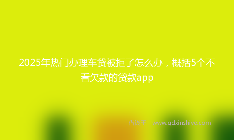 2025年热门办理车贷被拒了怎么办，概括5个不看欠款的贷款app