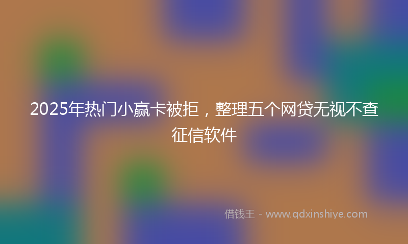 2025年热门小赢卡被拒，整理五个网贷无视不查征信软件