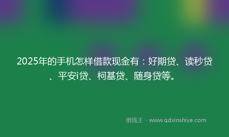 2025年的手机怎样借款现金有：好期贷、读秒贷、平安i贷、柯基贷、随身贷等。