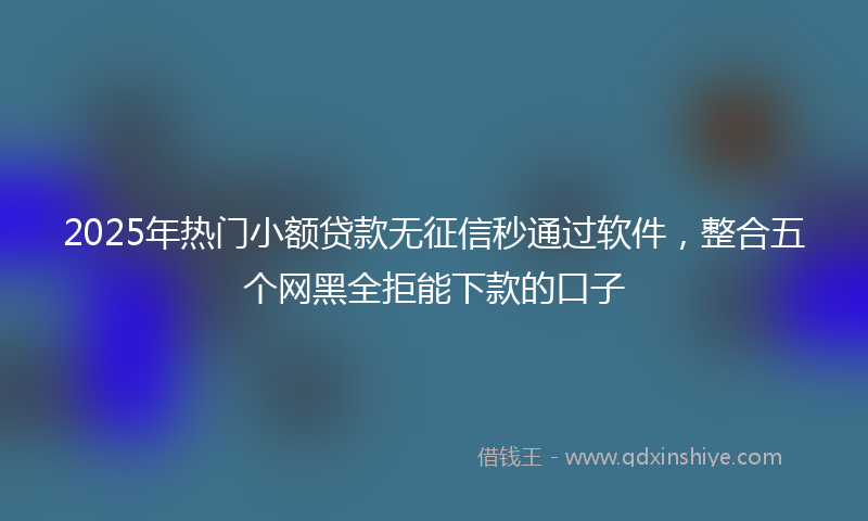 2025年热门小额贷款无征信秒通过软件，整合五个网黑全拒能下款的口子