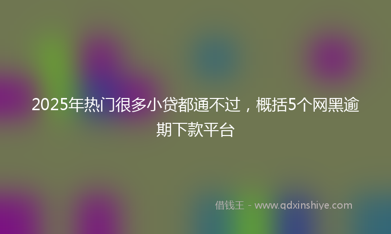 2025年热门很多小贷都通不过，概括5个网黑逾期下款平台