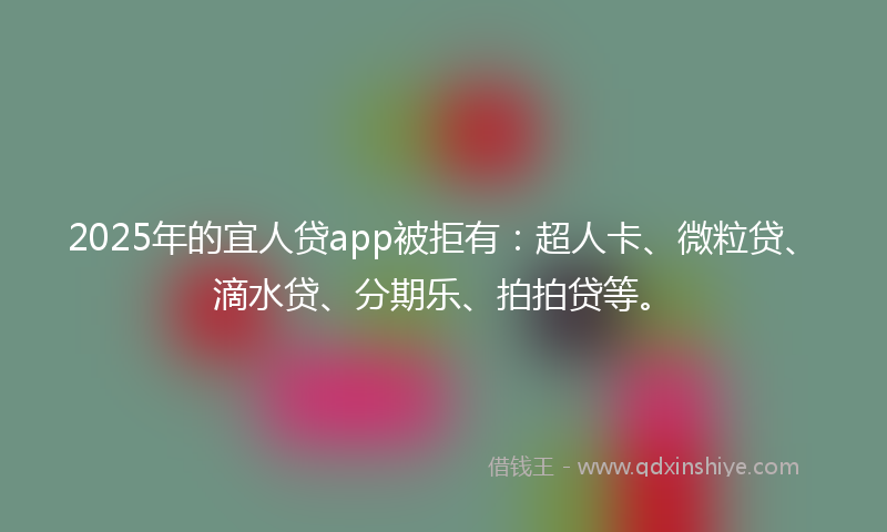 2025年的宜人贷app被拒有：超人卡、微粒贷、滴水贷、分期乐、拍拍贷等。