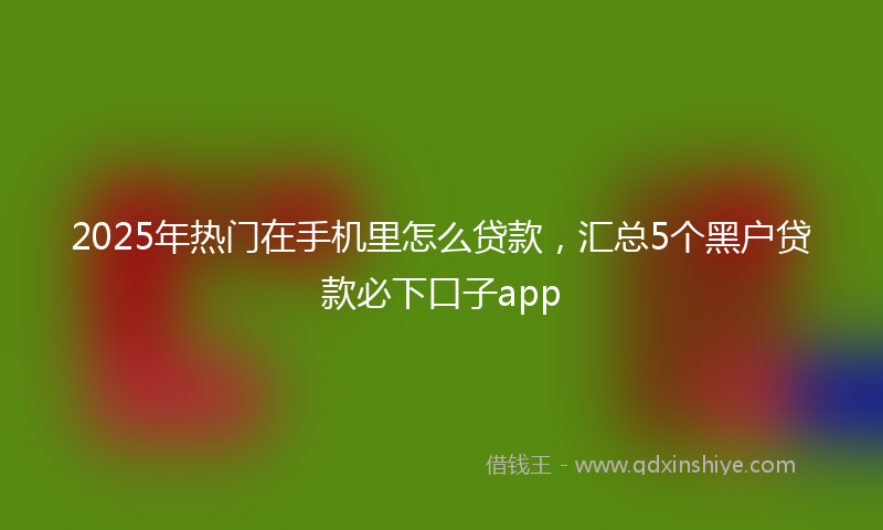 2025年热门在手机里怎么贷款，汇总5个黑户贷款必下口子app