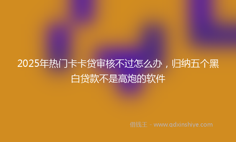 2025年热门卡卡贷审核不过怎么办，归纳五个黑白贷款不是高炮的软件