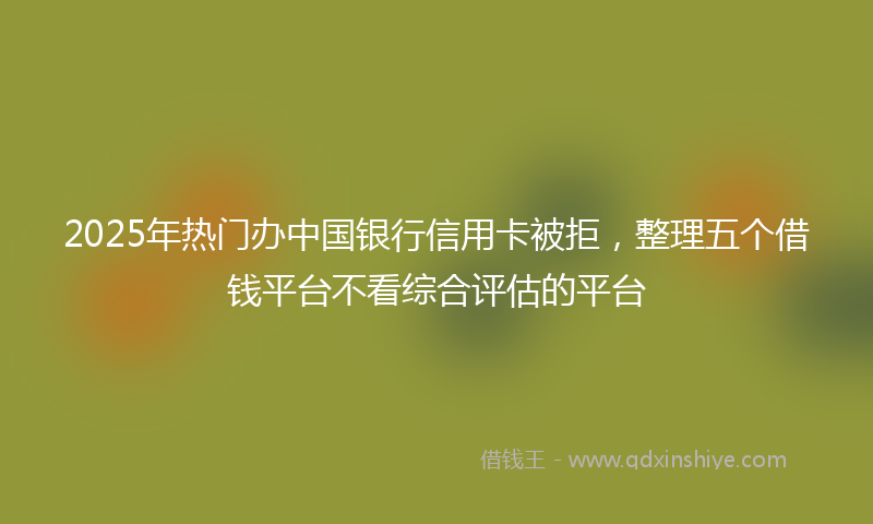 2025年热门办中国银行信用卡被拒，整理五个借钱平台不看综合评估的平台