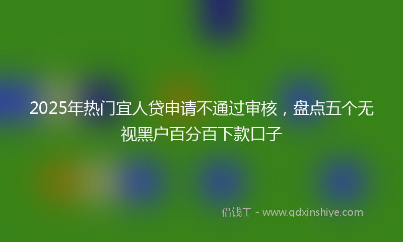 2025年热门宜人贷申请不通过审核，盘点五个无视黑户百分百下款口子