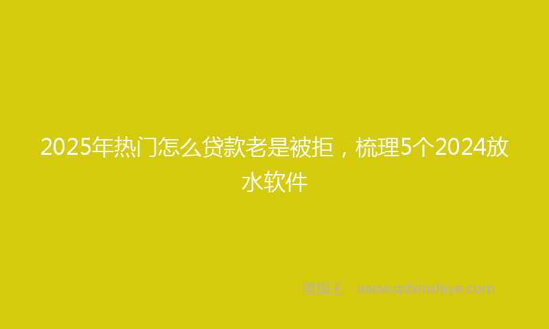 2025年热门怎么贷款老是被拒，梳理5个2024放水软件
