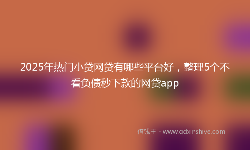 2025年热门小贷网贷有哪些平台好，整理5个不看负债秒下款的网贷app