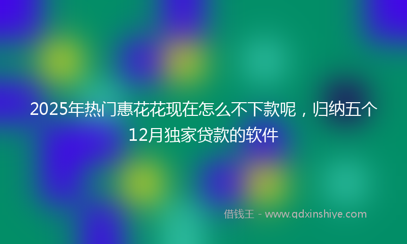 2025年热门惠花花现在怎么不下款呢，归纳五个12月独家贷款的软件