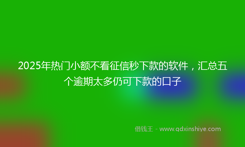 2025年热门小额不看征信秒下款的软件，汇总五个逾期太多仍可下款的口子