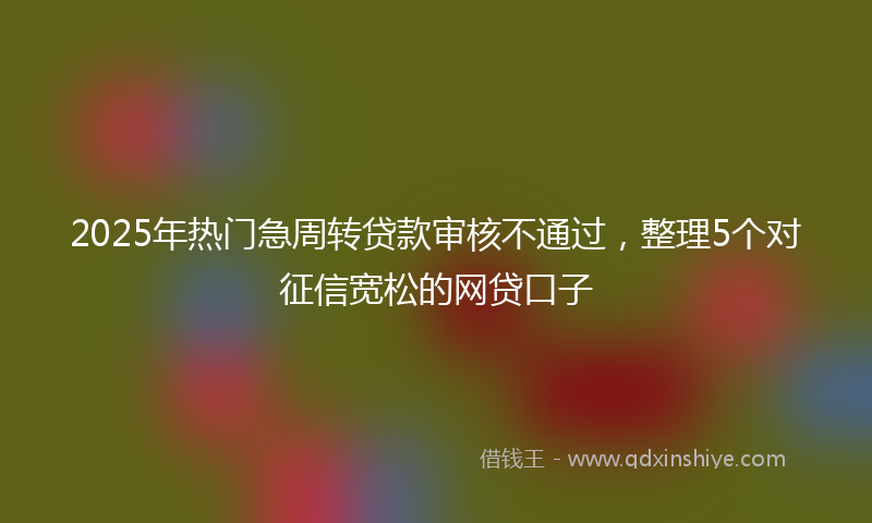 2025年热门急周转贷款审核不通过，整理5个对征信宽松的网贷口子