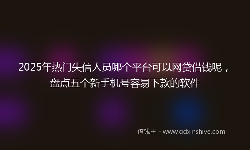 2025年热门失信人员哪个平台可以网贷借钱呢，盘点五个新手机号容易下款的软件