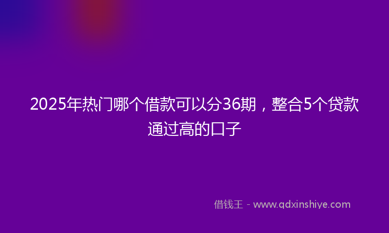 2025年热门哪个借款可以分36期，整合5个贷款通过高的口子