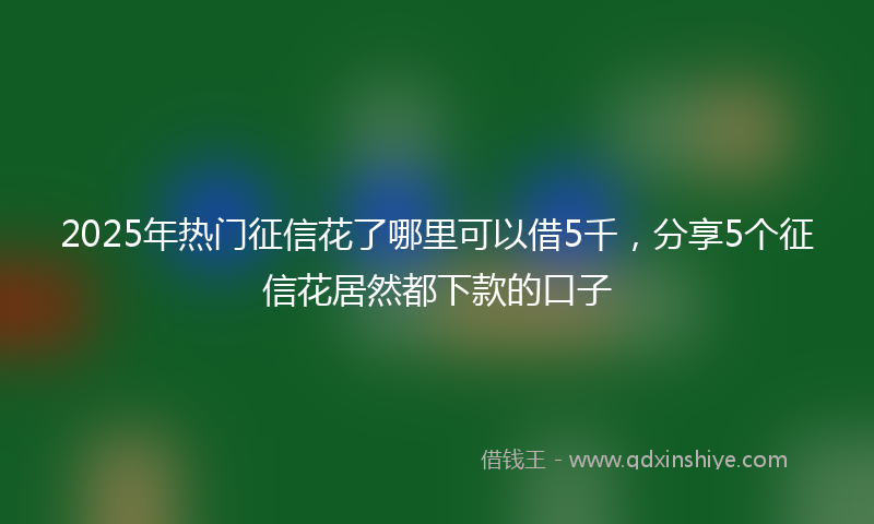 2025年热门征信花了哪里可以借5千，分享5个征信花居然都下款的口子