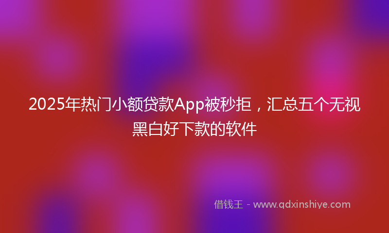 2025年热门小额贷款App被秒拒，汇总五个无视黑白好下款的软件