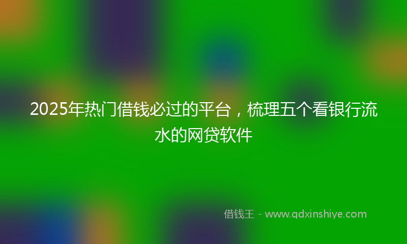 2025年热门借钱必过的平台，梳理五个看银行流水的网贷软件