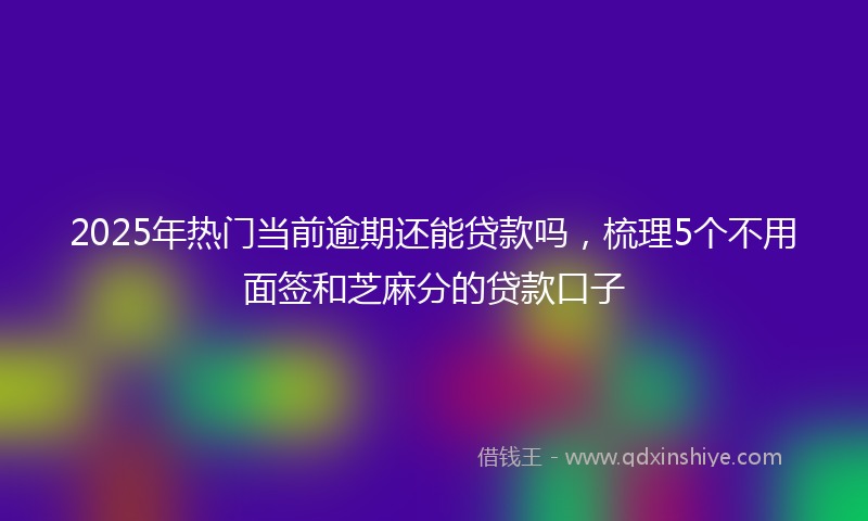 2025年热门当前逾期还能贷款吗，梳理5个不用面签和芝麻分的贷款口子
