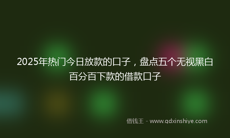 2025年热门今日放款的口子，盘点五个无视黑白百分百下款的借款口子
