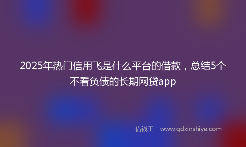 2025年热门信用飞是什么平台的借款，总结5个不看负债的长期网贷app