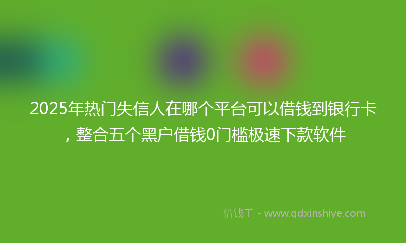 2025年热门失信人在哪个平台可以借钱到银行卡，整合五个黑户借钱0门槛极速下款软件
